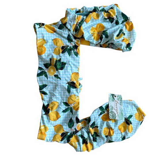 NWT! Envya Women's Lemon Print Off-Shoulder Bikini Size L High-Waisted 2 Pc - Picture 13 of 13